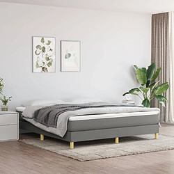 vidaXL Sommier à lattes de lit avec matelas Gris foncé 160x200cm Tissu