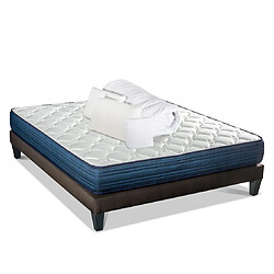 Bellecour Pack Quinconces II Pack Prêt à dormir QUINCONCES 140x200 cm | Matelas Mémoire de forme + Sommier + Accessoires