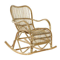 Avis Pegane Fauteuil à bascule en bois de rotin coloris naturel - longueur 62 x profondeur 94 x hauteur 93 cm