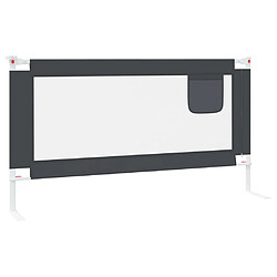 Avis vidaXL Barrière de sécurité de lit d'enfant Gris foncé 160x25 cm Tissu