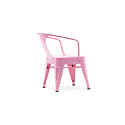 ICONIK INTERIOR Chaise enfant avec accoudoirs - Chaise enfant design industriel - Acier - Stylix Rose pas cher