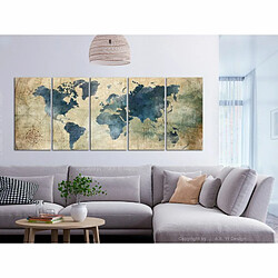 Paris Prix Tableau Imprimé 5 Panneaux Retro Map Narrow 80 x 200 cm