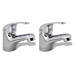 Helloshop26 Lot de deux robinets de bidet salle de bain chrome 02_0003529