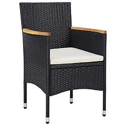 Maison Chic Lot de 2 Chaises de salle à manger de jardin - Fauteuil d'extérieur Résine tressée Noir -MN59261