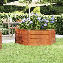 vidaXL Lit surélevé de jardin rouillé 129x129x45 cm acier corten 