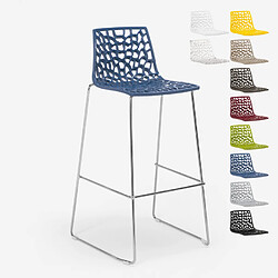 Tabouret de bar de cuisine Grand Soleil 74 cm design Spider Slitta, Couleur: Bleu 