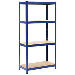 Helloshop26 Étagère charge lourde de rangement bleu 80 x 40 x 160 cm acier et MDF 02_0000705 