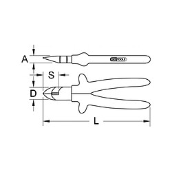 KS TOOLS 117.1268 Pince à plomber isolée, L.160 mm