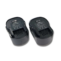 Lot 2 batteries Ni-MH vhbw 3000mAh (14.4V) pour outils AEG BSB 14 STX-R. Remplace: AEG 4935413106, 4935416790, B1414G, B1415R. 