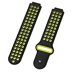 Avis Wewoo Bracelet pour montre connectée Dragonne sport en silicone bicolore Garmin Forerunner 220 / Approach S5 / S20 Noir Jaune