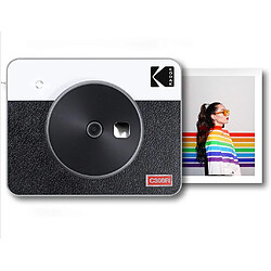 KODAK Mini Shot Combo 2 Retro C300 - Appareil Photo Instantané (Photo Carré 7,6 x 7,6 cm - 3 x 3'', Écran LCD 1,7'', Bluetooth, Batterie Lithium, Sublimation Thermique 4Pass, 8 photos incluses) Blanc &amp; Noir- RECONDITIONNE - Blanc 