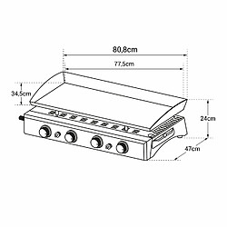 Acheter Happy Garden Plancha au gaz, 4 brûleurs - Noir