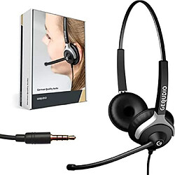 Gequdio WA9026 Micro Casque Filaire Micro à Réduction de Bruit Supra Auriculaire Noir