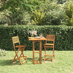 Maison Chic Table de bar et chaises d'extérieur 3 pcs,Ensemble de bar de jardin pour relax Bois d'acacia massif -GKD264015