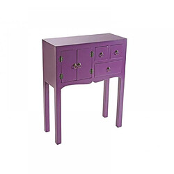 Inside 75 MATMATA petite console design mauve en bois 3 tiroirs 2 portes 