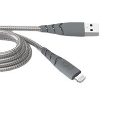 Force Power Câble Ultra-renforcé USB A/Lightning 2.4A Résistant à 50 000 flexions à 180° 2m Gris