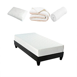 Bellecour Pack Absolu Pack Prêt à dormir ABSOLU 90x190 cm | Matelas Mémoire de forme + Sommier + Accessoires