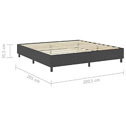 vidaXL Sommier à lattes de lit Gris foncé Tissu 200x200 cm pas cher