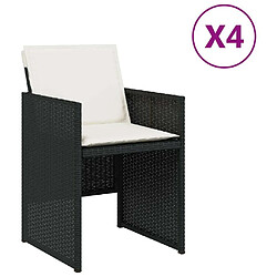 Maison Chic Lot de 4 Chaises Relax de jardin avec coussins noir résine tressée -GKD28408