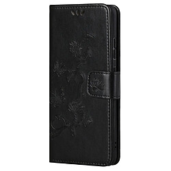 Etui en PU anti-rayures, motif papillons et fleurs avec support noir pour votre Motorola Moto G31/G41