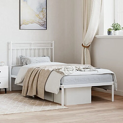 Maison Chic Lit adulte - Cadre de lit métal avec tête de lit,Structure du lit Contemporain pour chambre blanc 90x200 cm -MN60272