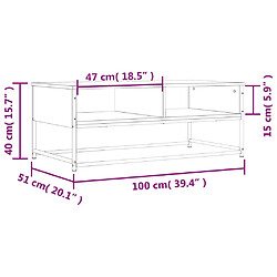 vidaXL Table basse chêne fumé 100x51x40 cm bois d'ingénierie pas cher