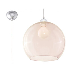 Luminaire Center Suspension BALL verre/acier champagne/chrome 1 ampoule