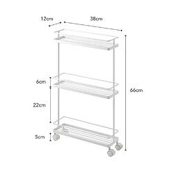 Avis Yamazaki Desserte de cuisine sur roulettes Slim blanc.