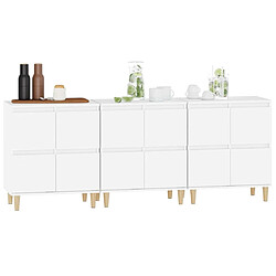 Acheter Maison Chic Ensemble de 3 Buffets,commode,console pour rangement blanc 60x35x70 cm bois d'ingénierie -MN95783