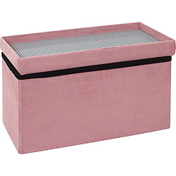 Acheter The Home Deco Kids Banc coffre pliable en velours couvercle compatible briques de construction rose.