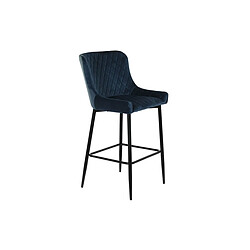 Tabouret DKD Home Decor 47 x 58 x 96,5 cm Métal Polyester Blue marine 