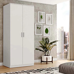 Avis Pegane Armoire, meuble de rangement avec 2 portes coloris blanc - longueur 82 x profondeur 51 x hauteur 185 cm