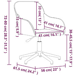 vidaXL Chaises pivotantes à manger lot de 2 Jaune Velours pas cher