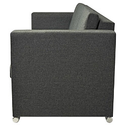 Acheter vidaXL Canapé à 3 places Tissu Gris foncé