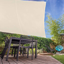 Relaxdays Voile d?ombrage carré diffuseur d?Ombre Protection Soleil Balcon Jardin UV Toile imperméable 4x4 m, Beige, 4 x 4 m