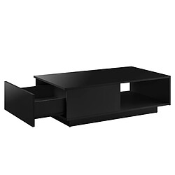 Table Basse de Salon Biskra 95 x 55 x 31 cm Noir Brillant [en.casa]