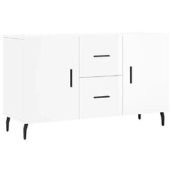 Maison Chic Buffet,Meuble de Rangement,commode pour salon,Cuisine blanc brillant 100x36x60 cm bois d'ingénierie -MN16667