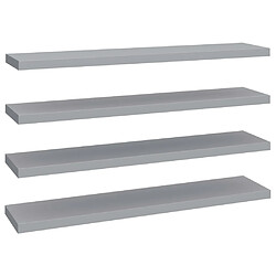 vidaXL Étagères murales flottantes 4 pcs gris 120x23,5x3,8 cm MDF