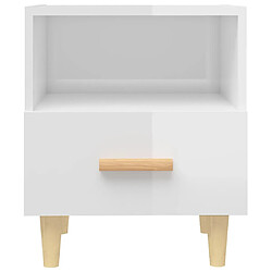 Avis vidaXL Tables de chevet 2 pcs blanc brillant 40x35x47 cm