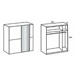 Avis Inside 75 Armoire portes coulissantes MAERA 135 cm graphite digi-steel-optic