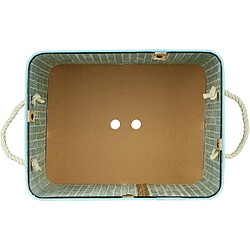 Avis Helloshop26 Panier corbeille à linge rectangle avec sac coton 65,5 cm bambou turquoise 13_0001905_7