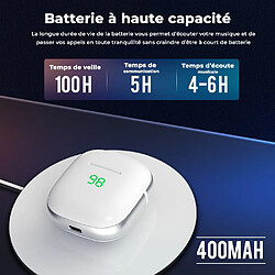 Acheter Evetane Ecouteurs Sans Fil Bluetooth avec affichage LED Blanc