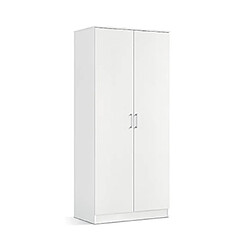 Mes Armoire 2 portes 80x54x180 cm décor blanc - RANGO