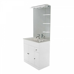 Dansmamaison Ensemble meuble de salle de bain 3en1 80 cm + colonne Blanc - TROMA