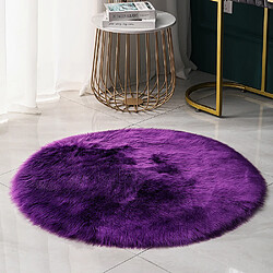 LUUCOZK Tapis moelleux en fausse fourrure, tapis à poils longs pour chambre à coucher, salon, violet-100cm