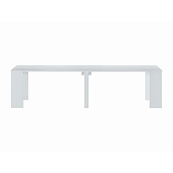 Vente-Unique Console table extensible 12 couverts - 6 rallonges - Blanc - ONEGA