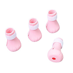 4x Silicone Bathing Anti-Scratch Toilettage Pet Cat Paw Protector Rose