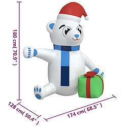 vidaXL Ours en peluche gonflable de Noël à LED 180 cm pas cher