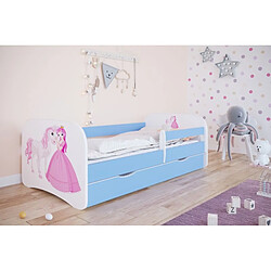 Lit Babydreams princesse bleu cheval sans tiroir sans matelas 140/70