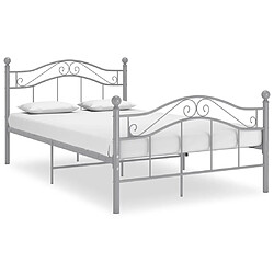 vidaXL Cadre de lit sans matelas gris métal 120x200 cm